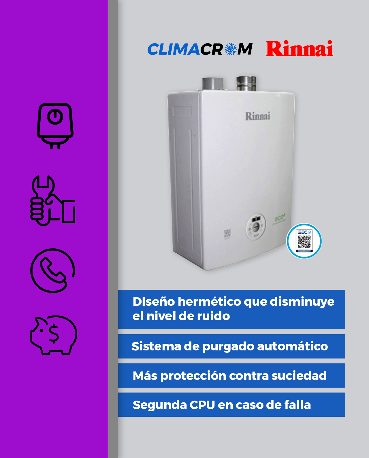 Caldera Rinnai Eco 25/28 NG – ClimaCrom